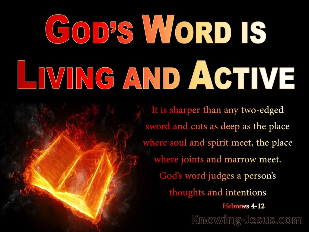 Hebrews 4:12 The Word Is Living And Active (red)